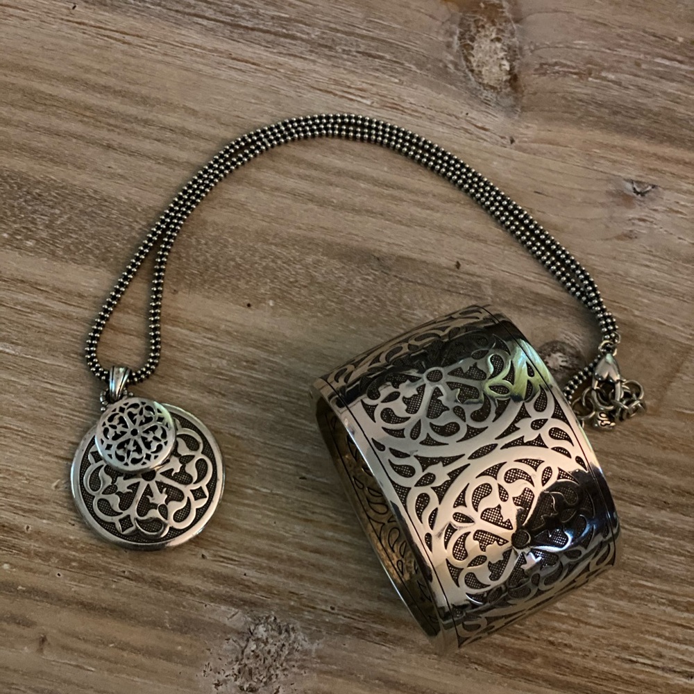 Brighton Ferrara Revers. Necklace & Cuff Bracelet